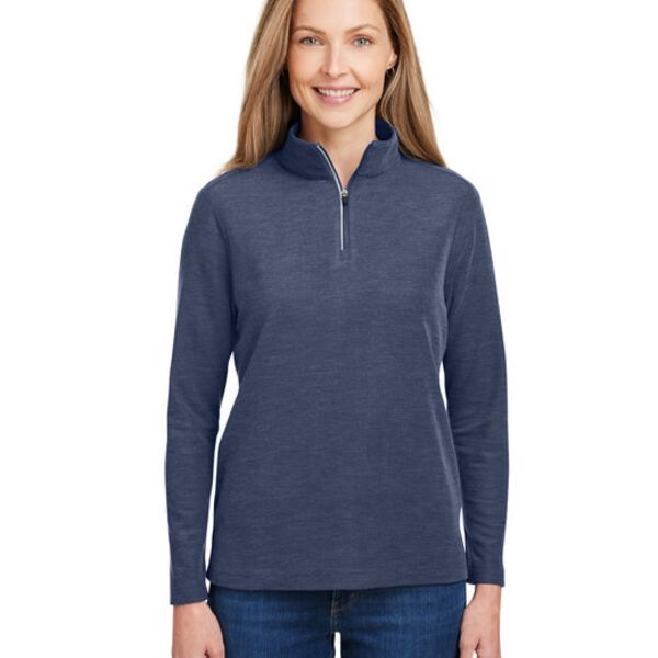 Ladies' Fusion ChromaSoft™ Pique Quarter-Zip Thumbnail
