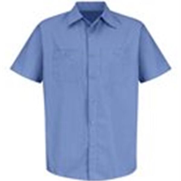 Men's Tall Industrial Stripe Short Sleeve Work Shirt Thumbnail
