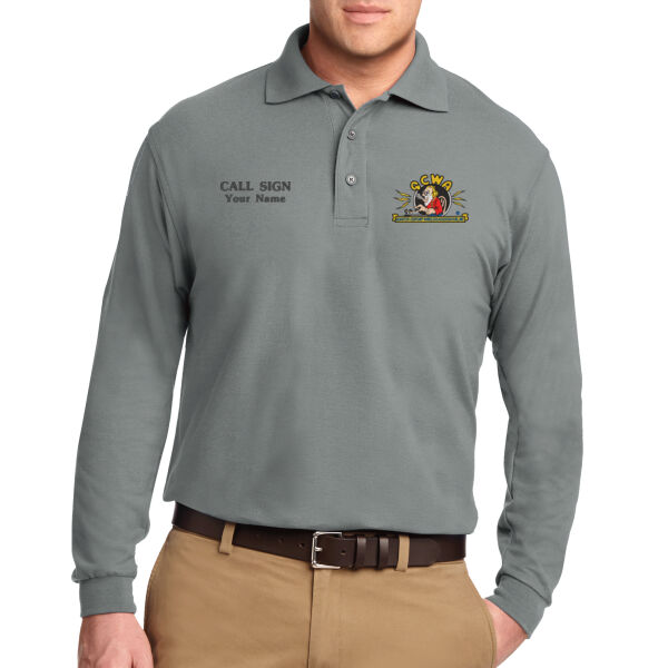 QCWA Embroidered Logo - Silk Touch Long Sleeve Polo Thumbnail