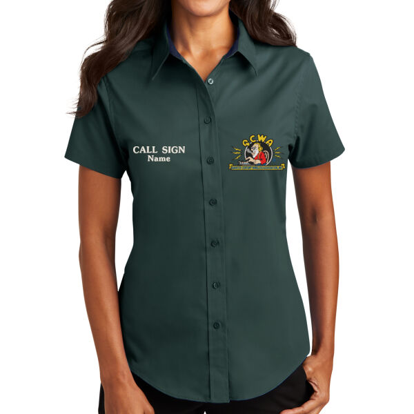 QCWA - Women's Short Sleeve Button Down Shirt Thumbnail
